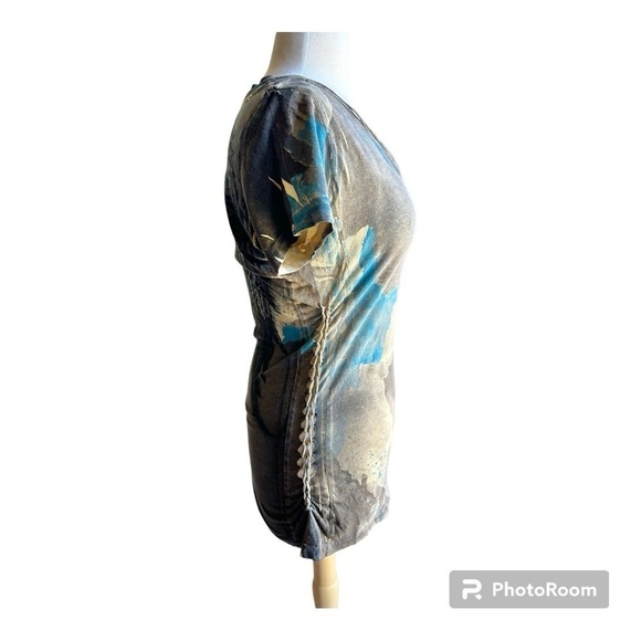 Affliction live fast watercolor series wing back short sleeve shirt top XL - Picture 2 of 6